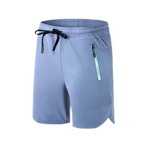 Men's Blue Quick Dry <b>Shorts</b> With <b>Zipper</b> Pocket Drawstring Waist Casual Sport Wear - Product Image 6