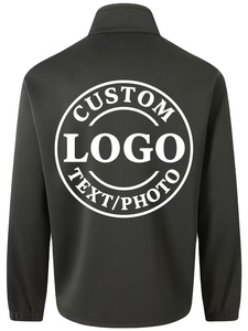 Custom Item Men's Children Plus Size Quarter-Zip Collar Zip-Up Sweatshirt 100% Cotton Winter Thin Style Customizable Front Back - Product Image 3