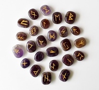 Ensemble de runes Wicca en améthyste naturelle de qualité supérieure, 13 pierres, fait main, pochette en velours durable, cristaux de guérison Reiki, mascotte