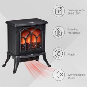 Caminetto Elettrico da 17 Pollici, 750W/1500W, Effetto Fiamma LED, Stile Moderno, Materiale Acciaio e Vetro, per Uso Domestico e Alberghiero - Product Image 4