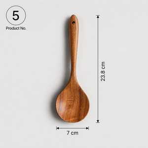 Ensemble de 6 cuillères en bois Curio Craft, légères et écologiques, lavables au lave-vaisselle, 33 cm x 7,5 cm, bois naturel - Product Image 5