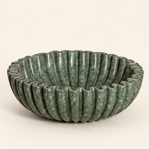 Cuenco Clásico de Mármol Verde Acanalado, Lujosa Frutera Decorativa de Piedra, Cuenco Ondulado de Piedra Natural Verde, Precio al por Mayor - Product Image 3