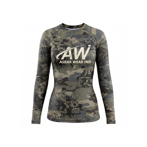 เสื้อแรชการ์ดแขนยาวพิมพ์ลายพรางสำหรับผู้ชาย ยี่ห้อ Askar Wear แห้งเร็ว พร้อมโลโก้ด้านหน้า เหมาะสำหรับเล่นกีฬา - Product Image 1