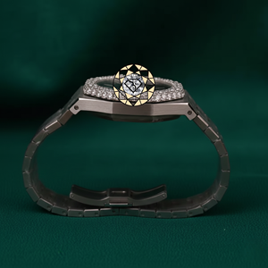 Reloj octogonal con bisel de diamantes para hombre, pulsera de metal en tono de acero, esfera negra, reloj de pulsera de lujo - Product Image 3