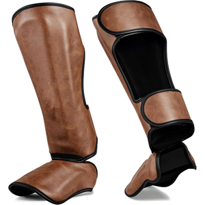 Espinilleras Ajustables de Cuero PU, Equipo de Protección para Piernas de Fútbol - Product Image 2