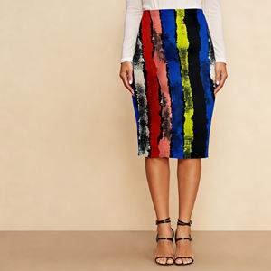 กระโปรงทรงบอดี้คอนสีสันสดใส ลายสก็อตถักโครเชต์ จีบระบาย ผ้าโพลีเอสเตอร์ผสมสแปนเด็กซ์ เอวธรรมชาติ สไตล์วินเทจ ระบายอากาศได้ดี สำหรับผู้หญิง ลดราคาพิเศษ - Product Image 4