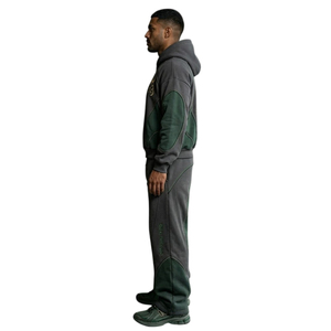Chándal holgado para hombre / Chándal con cremallera completa y hombros caídos para hombre / Chándales holgados de gran tamaño para hombre - Product Image 3