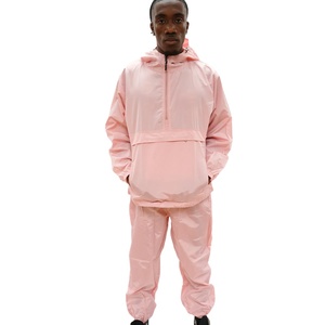 Coupe-vent décontracté imprimé à capuche en nylon coupe-vent unisexe, survêtement oversize léger à séchage rapide avec pantalon évasé 2 - Product Image 4