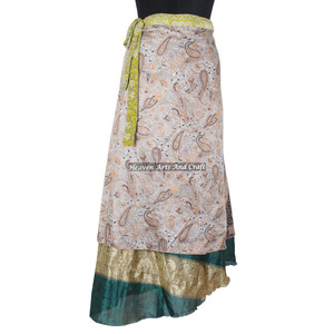 Falda Larga Reversible Mágica para Playa, 2 Capas, de Seda, Estilo Sari, para Noche, Disponible en Línea - Product Image 1