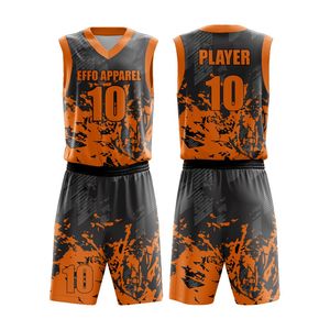 Maillots de basket-ball réversibles grande taille en gros, respirants, sublimés, uniformes de sport - Product Image 3