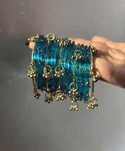 Hot Selling Pearl Kashmiri Churiyan <b>Sets</b> Versatile Use Wedding Function Wear Pearl & Stone <b>Bangles</b> <b>Set</b> Ladies Small - Product Image 3