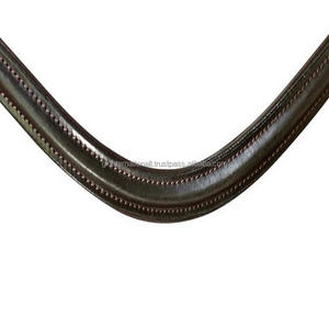 Correa de cuero curvo para cejas de caballo, banda de cuero negro con acabado alto, costuras negras, blancas y marrones en tamaños personalizados - Product Image 3