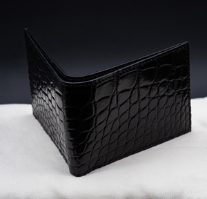 High Quality 11.5x8cm Brown/<b>Black</b> Genuine Leather Bifold <b>Men</b> Logo Slim Stylish Thread Short Luxali Waterproof Card Holder - Product Image 3