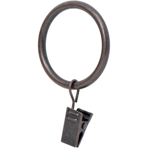 Heavy Duty Curtain Rings With <b>Clips</b> Rustproof Metal Drapery Rings Smooth Sliding Oil Rubbed Bronze Window Curtain Ring - Product Image 1
