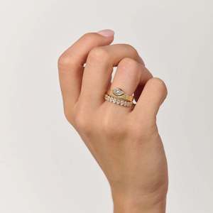 แหวนหมั้นเพชรทรงลูกแพร์ทองคำขาว 14KT สำหรับผู้หญิง สไตล์คลาสสิก - Product Image 3