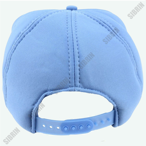 SIBRIN Custom Logo Unisex 6-Panel Baseball Cap White Blue Color Cotton Twill Fabric Premium Baseball <b>Hat</b> <b>Flat</b> Brim Snapback - Product Image 6