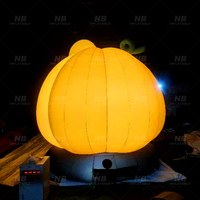 Citrouille gonflable géante d'Halloween avec décor fantôme, citrouille gonflable résistante aux intempéries avec éclairage pour événements commerciaux en plein air et location