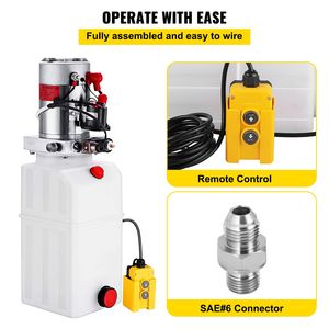 Nuova Unità di Potenza Idraulica da 6 Quarti # 12V CC # # Azione singola # # Serbatoio in Metallo # # Pompa Idraulica # # Rimorchio Ribaltabile # # Potenza Idraulica - Product Image 4