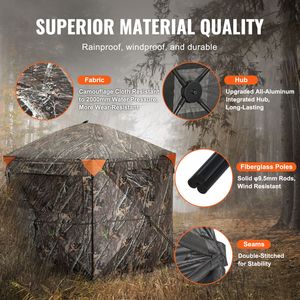 Capanno da Caccia Portatile e Resistente con Visibilità a 288 Gradi per 6-7 Persone, Pop-Up, con Borsa per il Trasporto - Product Image 4
