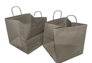 Vente en gros de sacs en papier artisanal brun promotionnel à emporter, emballage alimentaire biodégradables OEM de cadeau d'impression - Product Image 3