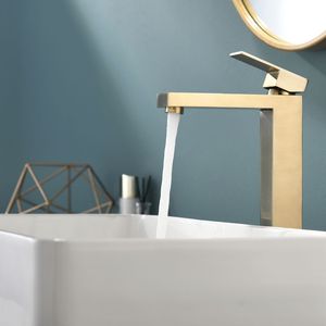 Rubinetto Moderno Monocomando Oro Spazzolato per Lavabo Bagno, Rubinetto Monoforo per Lavabo, Categoria Prodotti: Rubinetti - Product Image 3
