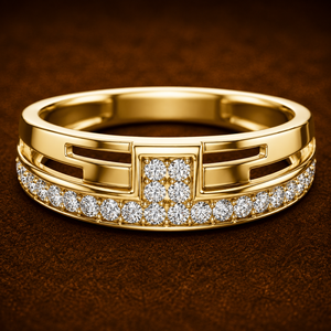 Round Cut Lab Grown <b>Diamond</b> Band DEF VVS 18K 14K Solid Gold Grid Cluster Men's <b>Diamond</b> <b>Rings</b> Wholesale Fine Jewelry Manufacturer - Product Image 1
