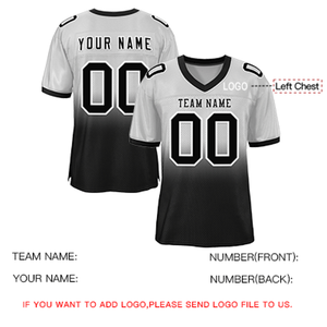 American Football Jersey V-Neck Short Sleeve Sublimated Moisture Wicking Mesh 100% Polyester Solid Team <b>Name</b> Custom Front Fitted - Product Image 2