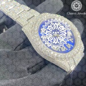 Reloj de Lujo para Hombre Charm Jewels, con Bisel de Diamantes de Acero Inoxidable, Esfera Azul, Movimiento Mecánico Analógico, Fecha Automática, Resistente al Agua 10 Bar - Product Image 6
