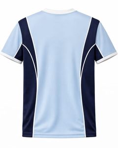 Ensemble de vêtements de sport pour hommes, t-shirt et short bleu marine clair, respirant, séchage rapide, tenue de sport, course à pied, entraînement, vêtements de sport - Product Image 5
