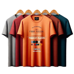 Men's Knitted T-Shirts Casual O-Neck Short Sleeve Solid Pattern Branded Label Color Ready-to-Ship Stock Bulk Lot From <strong>Bangladesh</strong> - Product Image 4
