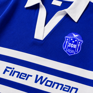เสื้อรักบี้ผู้หญิง Zeta Phi Beta แบบคอปกสีตัดต่อ ปักอักษรกรีก ชุดนักกีฬามหาวิทยาลัย ขายส่ง - Product Image 3