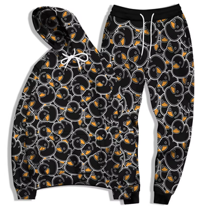 Ensemble de survêtement unisexe en coton léger 2 pièces motif canard en caoutchouc, sweat à capuche et pantalon de survêtement assortis, streetwear fantaisie - Product Image 2