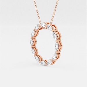Pendentif Cercle en Diamant de Laboratoire Marquise 1 Carat avec Chaîne Réglable pour Femme – Bijou Élégant et Scintillant - Product Image 3