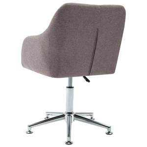 Chaise de bureau en polyester taupe, pivotante et réglable, avec base chromée, design contemporain pour usage professionnel - Product Image 5