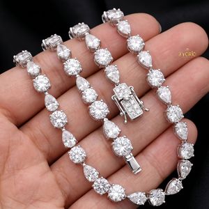สร้อยคอเทนนิสทรงกลมและทรงหยดน้ำทองคำ 10K ดีไซน์หรูหราดุจเพชร - Product Image 2