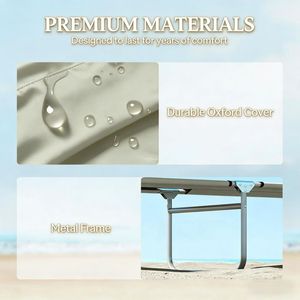 Sdraio Pieghevole Moderna per Piscina, Arredamento da Esterno per Patio, Giardino, Spiaggia, Hotel, Parco, Struttura in Metallo e Legno, Rivestimento in Cotone - Product Image 3