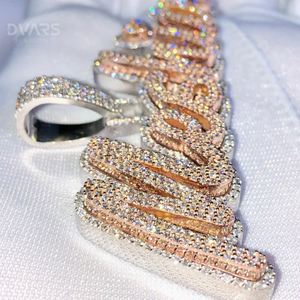 Pendentif personnalisé en moissanite VVS avec lettre cursive, en argent sterling 925, initiale, bijou de luxe certifié GCI IDGL, serti griffe - Product Image 5