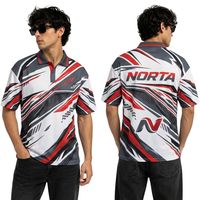 Chemise polo de sport à rayures rouges, noires et blanches, tissu polyester et élasthanne lourd 220 GSM, vêtements d'équipe athlétique, sublimation