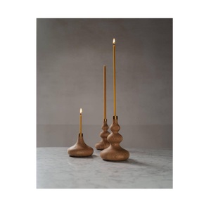 Hand Turned Solid Wood Spindle <b>Candle</b> Holders And Incense Burner Organic Tiered Silhouette Candlesticks Mid Century Modern Home - Product Image 4