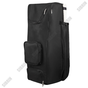 SIBRIN Premium Solid Black Stand-Up Cricket Wheelie Kit Bag Large Capacity Waterproof Portable Water Resistant Bats <b>Pads</b> Sports - Product Image 3