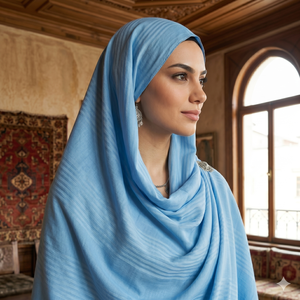 Wholesale AHE Zubda Women Viscose Hijab Soft Medium All Seasons Solid Color Breathable Lightweight Muslim Headscarf - Product Image 3