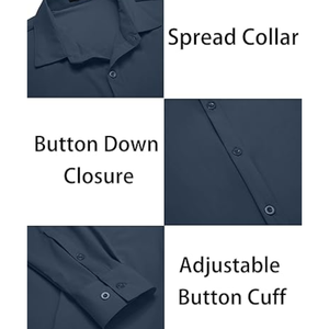 Camisas de Vestir Casuales de Manga Larga para Hombre, Ajustadas, Sin Arrugas, Transpirables, con Botones, para Oficina y Uso Diario - Product Image 5