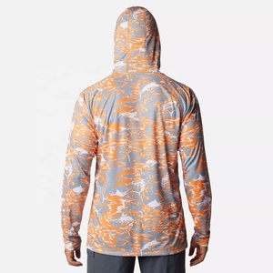 Sudadera con capucha de pesca de manga larga transpirable de talla grande UPF 50, poliéster de secado rápido, rendimiento mínimo de impresión por sublimación de Color - Product Image 3
