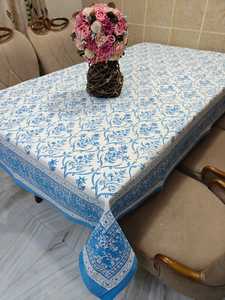 Organic cotton hand block printed <b>table</b> cloth for hotel wedding home party in rectangle square <b>round</b> shape handcrafted in Jaipur - Product Image 3