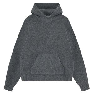 Sudadera con Capucha de Punto con Bordado de Cadena para Hombre, Sudadera Cómoda y Elegante con Bordado en Color Carbón - Product Image 1