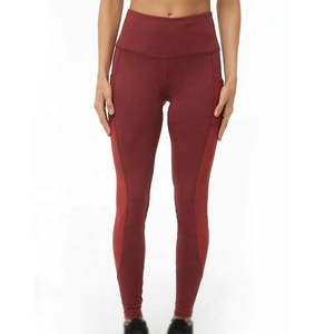 Leggings de yoga taille haute pour femmes, en Spandex/Nylon, extensibles dans quatre directions, avec poches, vêtements de sport personnalisés - Product Image 2