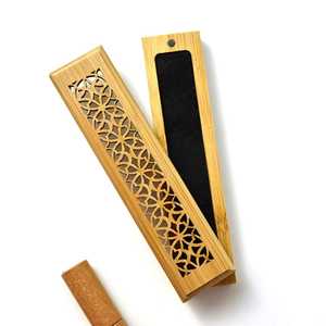 Calming Aroma Carved Wooden Box Agarwood Oud Incense Sticks Gift Set | Stress Relief Fragrance <b>Burner</b> Wood Incense Holder - Product Image 4