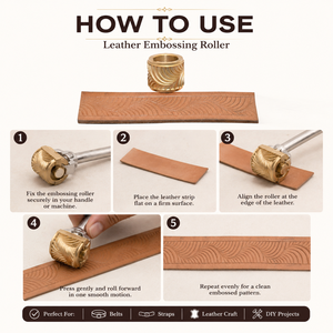 Belt Embossing Roller for <b>Leather</b> Belts & Straps | Premium Brass Pattern Embossing Wheel | Professional Leathercraft <b>Tool</b> Use - Product Image 3