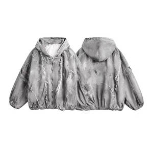 Sweat à capuche épais et lourd 420 GSM en molleton bouclette 100 % coton, coupe oversize, effet délavé vintage, avec fermeture éclair, pour homme, qualité supérieure - Product Image 6