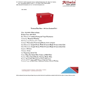 100L <b>Red</b> Insulated Cooler Box Plastic Ice Chest Recyclable Cold Storage <b>Bin</b> for Outdoor and Home Use - Product Image 3